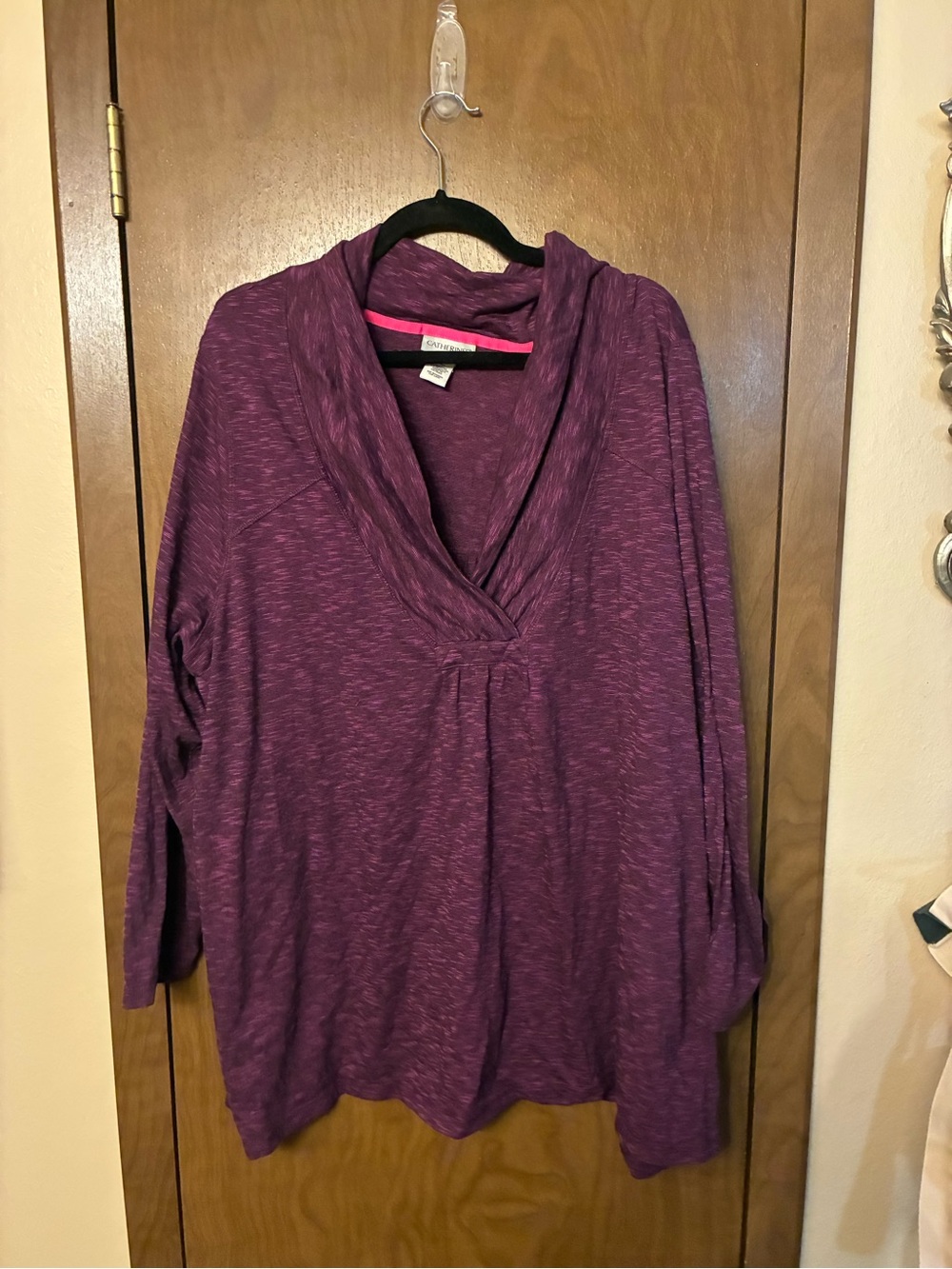 Purple v neck Women's Top 3X